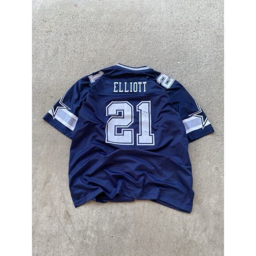 Vintage Dallas Cowboys Ezekiel Elliott #21 NFL Pro Line Jersey Men XL Navy Blue‎ - Picture 8 of 10